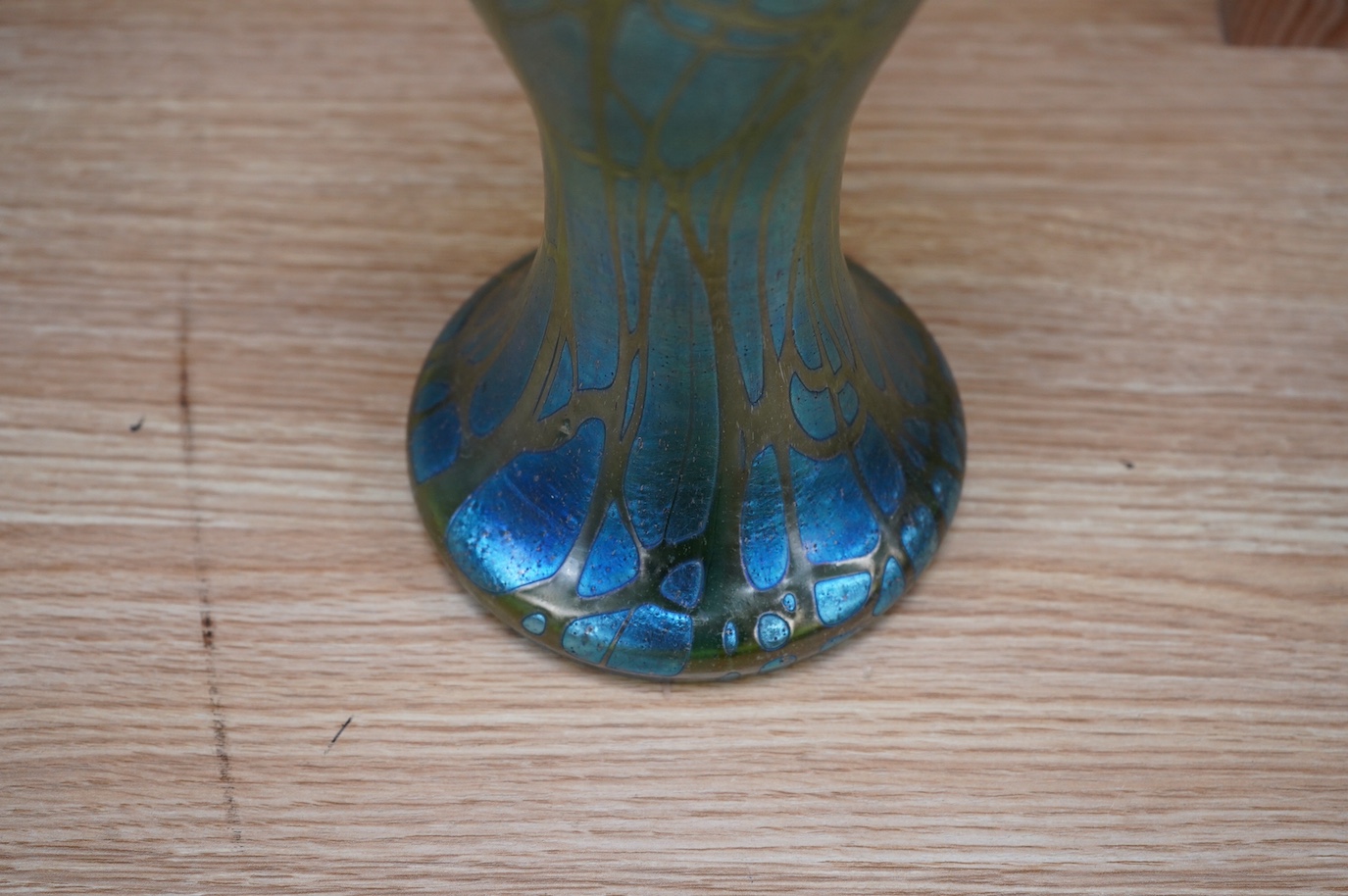 A tall Loetz ‘Creta Pampas’ iridescent glass vase, c.1900, 29.5cm. Condition - good